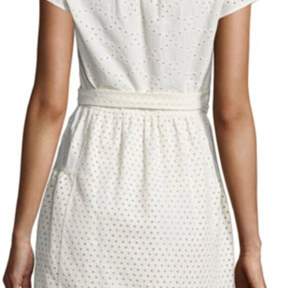 DVF Diane Von Furstenberg Women Kayley Eyelet Wrap Dress White Size 4 - Picture 11 of 12